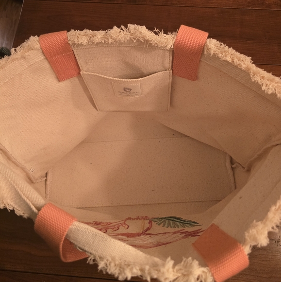 Spartina Striped Flamingo Tote and Pouch Set - Picture 4 of 6